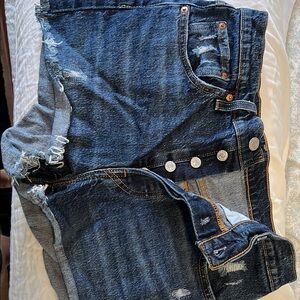 Distressed Denim Shorts